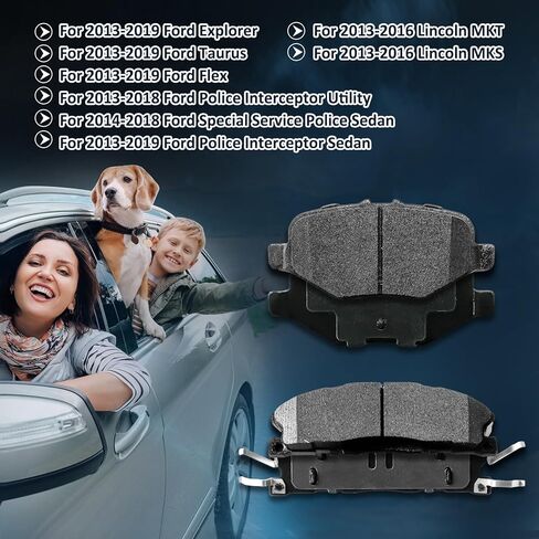 D1611 D1612 Front & Rear Brake Pads Fit For Ford Explorer,For Ford Flex,For Ford Police Interceptor Utility/Interceptor Sedan,For Ford Taurus,For Lincoln MKT/MKS in Saudi Arabia