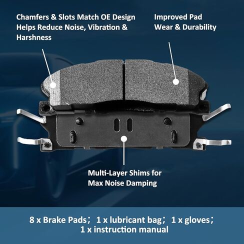 D1611 D1612 Front & Rear Brake Pads Fit For Ford Explorer,For Ford Flex,For Ford Police Interceptor Utility/Interceptor Sedan,For Ford Taurus,For Lincoln MKT/MKS in Saudi Arabia