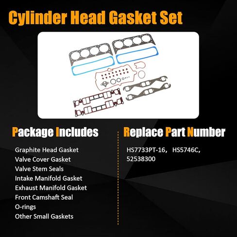 AUCERAMIC HS7733PT-16 Engine Cylinder Head Gasket Set Fit for 1996-2000 Chevy C1500 K1500 C2500 K2500 C3500 K3500 in Kuwait