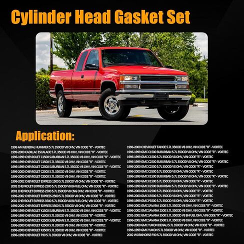 AUCERAMIC HS7733PT-16 Engine Cylinder Head Gasket Set Fit for 1996-2000 Chevy C1500 K1500 C2500 K2500 C3500 K3500 in Kuwait