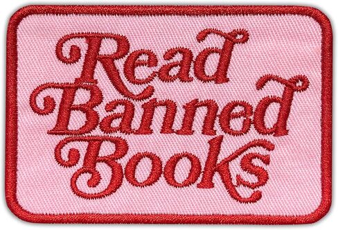Read Banned Books Embroidered Patch Book Reading Lovers Fabric Applique Embroidery Patches Bookish Bookworm Readers Iron On Sew On Patches for Clothes Jackets Hats Gifts for Adults Kids 3x2.1 Inches in Saudi Arabia