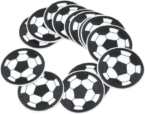 Honbay 15PCS Soccer Ball Iron On Patches Sew On Patches Delicate Sports Embroidered Appliques for Clothes Decoration and DIY Craft Supplies in Saudi Arabia