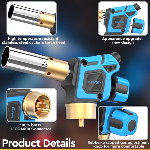 Propane Torch Head, Trigger Start Gas Torch, 5" Mapp Map Gas Torch Fuel by Propane MAPP Gas Cylinder for Brazing, Welding(Fuel Cylinder not included) in Kuwait