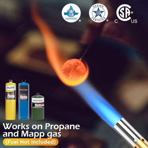 Propane Torch Head, Trigger Start Gas Torch, 5" Mapp Map Gas Torch Fuel by Propane MAPP Gas Cylinder for Brazing, Welding(Fuel Cylinder not included) in Kuwait