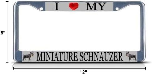 Love Miniature Schnauzer Dog License Plate Frame Tag Holder Cover in Kuwait
