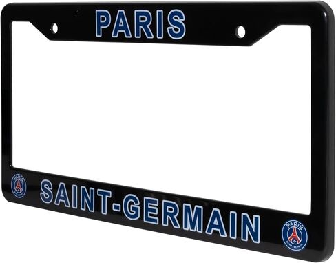License Plate Frame Cover for Paris Saint-Germain Fans – Black – 12.25" x 6.25" - Ideal Gift for Sports Fans & Supporters – Slim Design in Saudi Arabia