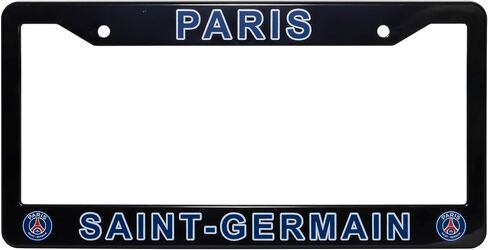 License Plate Frame Cover for Paris Saint-Germain Fans – Black – 12.25" x 6.25" - Ideal Gift for Sports Fans & Supporters – Slim Design in Saudi Arabia