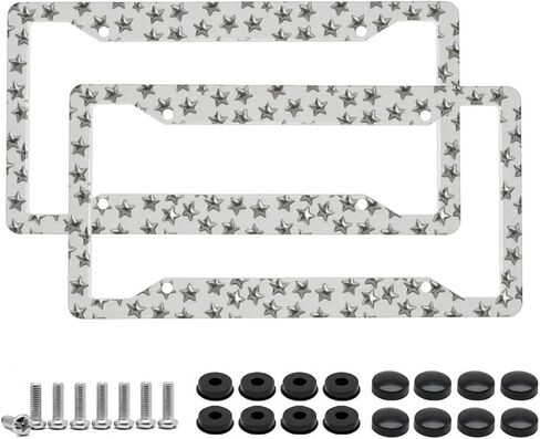 Aluminum License Plate Frame, Auto Parts Decoration with 4 Holes and Screws, Universal Car Personality Fashion 2PC License Plate Frames 12.3 "x 6.3" Unisex - Mountains in Saudi Arabia