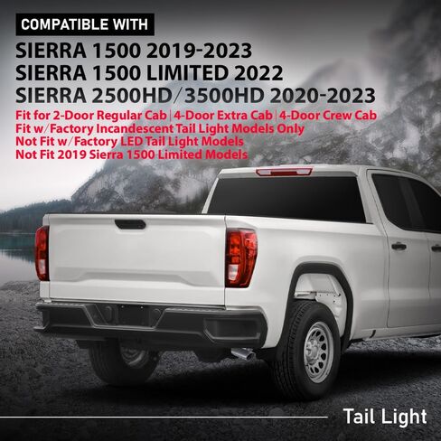 ALLGOOD مصباح فرامل خلفي ضوء خلفي للركاب الجانب الأيمن متوافق مع GMC Sierra 1500 2019-2023/1500 Limited 2022 Fit GMC Sierra 2500HD/3500HD 2020-2023 84565920، 84760016، GM2801309 عدسات حمراء in Kuwait