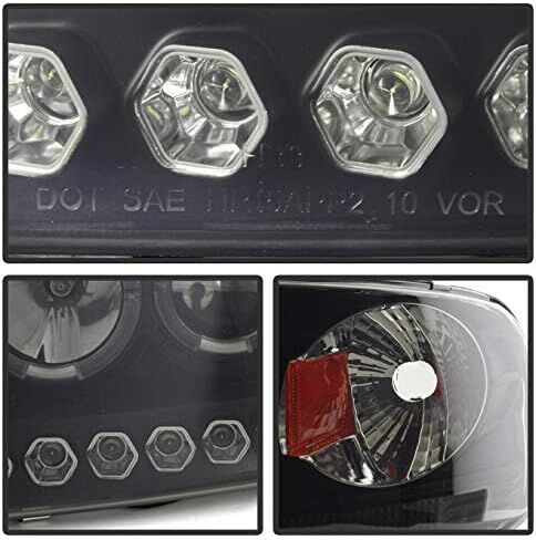AKKON - للمصابيح الأمامية لجهاز العرض باللون الأسود المدخن 1997-2003 Ford F150 2004 Heritage Halo (6 LED) + مصباح أضواء خلفية in Kuwait