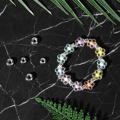 30 PCS Stopper Beads for Bracelets, Adjustable Stainless Steel Slider Beads for Jewelry Making, 7mm 8mm 10mm Stopper Bead for Bracelets Necklaces Chain DIY in Saudi Arabia