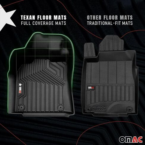 OMAC Premium Floor Mats for Toyota Highlander 2020-2026 Front Heavy Duty Black in Saudi Arabia