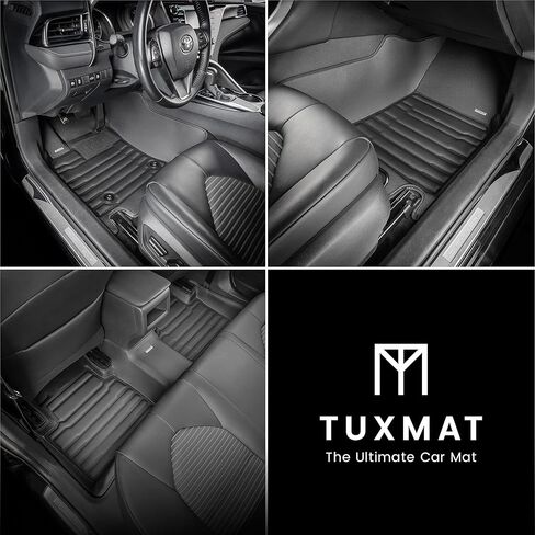 TuxMat - for Toyota Camry FWD 2018-2024 Models - Custom Car Mats - Maximum Coverage, All Weather, Laser Measured - This Full Set Includes 1st and 2nd Rows in Saudi Arabia