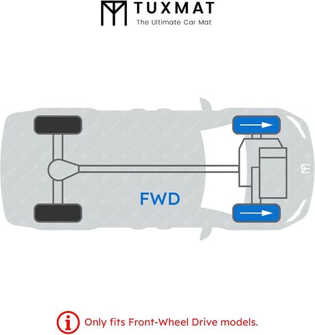 TuxMat - for Toyota Camry FWD 2018-2024 Models - Custom Car Mats - Maximum Coverage, All Weather, Laser Measured - This Full Set Includes 1st and 2nd Rows in Saudi Arabia