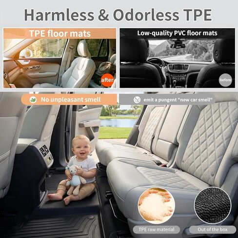 Car Floor Mats for Chevy Impala Gasoline 2014-2020,All Weather Protection TPE Full Set Durable Wear-Resistant Waterproof Custom Fit Easy Clean Pet Friendly with Cargo Liner in Saudi Arabia