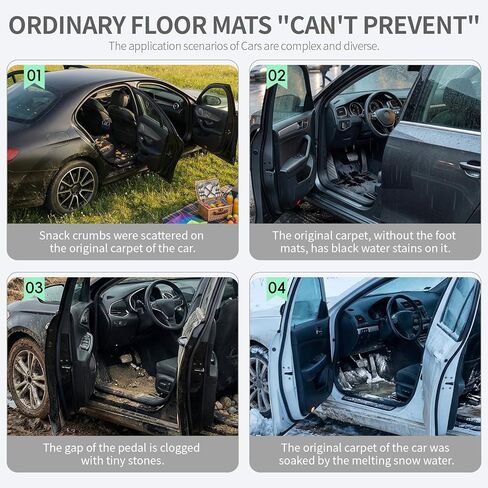 Car Floor Mats for Chevy Impala Gasoline 2014-2020,All Weather Protection TPE Full Set Durable Wear-Resistant Waterproof Custom Fit Easy Clean Pet Friendly with Cargo Liner in Saudi Arabia