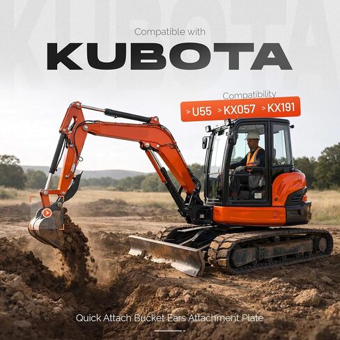 لوحة توصيل آذان الدلو سريعة التركيب من ALMULOO متوافقة مع Kubota U-55 KX057 KX191 الفولاذ المعدني العاري in Kuwait