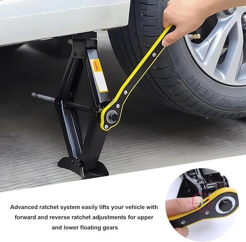 KVAEY Car Jack Kit, 2 Ton (4409 lbs) Scissor Jack Portable Tire Changing Tool with Lug Wrench, Heavy Duty Scissor Lift Jacks Universal Emergency Kit for Sedan SUV MPV, Car Accessories in Saudi Arabia