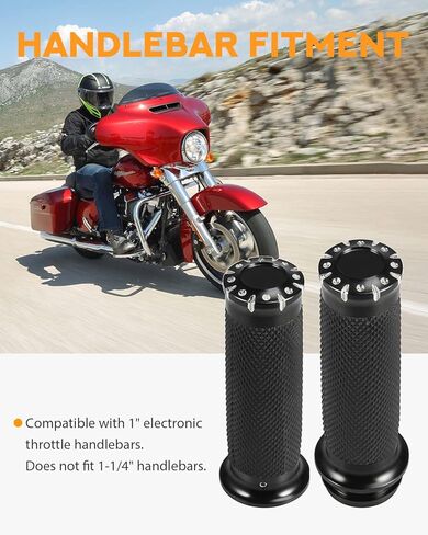 PBYMT 1 Inch Electronic Throttle Handlebar Grips Fit for Harley Davidson Touring Road King Street Glide Softail 2008-2024 in Kuwait