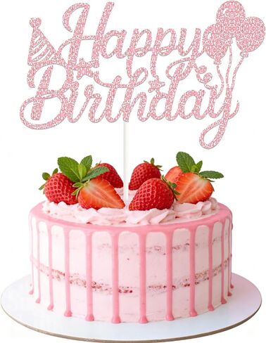 1 PC Happy Birthday Cake Topper Purple Glitter Happy Birthday Cake Pick for Celebrating Birthday Party Decor Purple Party Supplies Birthday Cupcake Toppers for Girls Boys in Saudi Arabia