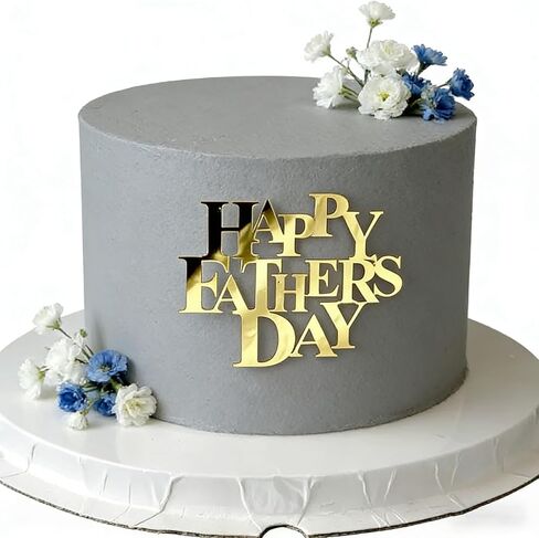 غلاف كعكة عيد الأب السعيد، غلاف كب كيك عيد الأب الذهبي الأكريليكي، تزيين الكيك بطابع عيد ميلاد الأب، لوازم تزيين الكيك الساحرة لحفلات عيد الأب (ذهبي أ) in Kuwait