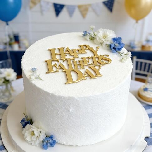 غلاف كعكة عيد الأب السعيد، غلاف كب كيك عيد الأب الذهبي الأكريليكي، تزيين الكيك بطابع عيد ميلاد الأب، لوازم تزيين الكيك الساحرة لحفلات عيد الأب (ذهبي أ) in Kuwait