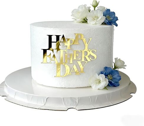 غلاف كعكة عيد الأب السعيد، غلاف كب كيك عيد الأب الذهبي الأكريليكي، تزيين الكيك بطابع عيد ميلاد الأب، لوازم تزيين الكيك الساحرة لحفلات عيد الأب (ذهبي أ) in Kuwait