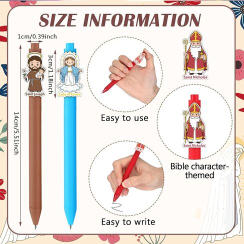 Kenning 36 Pcs Jesus Pens Bulk Christian Gifts Bible Catholic Keychains Little Jesus Pens with Organza Bags Religious Party Favors for Women Men Prayer Office Home Church Party Favors in Kuwait