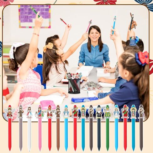 Kenning 36 Pcs Jesus Pens Bulk Christian Gifts Bible Catholic Keychains Little Jesus Pens with Organza Bags Religious Party Favors for Women Men Prayer Office Home Church Party Favors in Kuwait