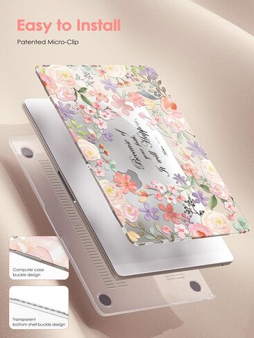 iCasso for M5 MacBook Air 13 inch Case 2026 2025-2022,M4 M3 M2 Model A3449 A3240 A3113 A2681, Floral Christian Hard Shell Case for Mac Air 13.6"+Keyboard Cover + Screen Protector, Positive Quotes in Kuwait