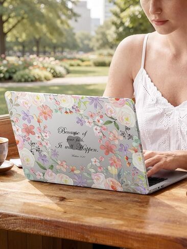 iCasso for M5 MacBook Air 13 inch Case 2026 2025-2022,M4 M3 M2 Model A3449 A3240 A3113 A2681, Floral Christian Hard Shell Case for Mac Air 13.6"+Keyboard Cover + Screen Protector, Positive Quotes in Kuwait