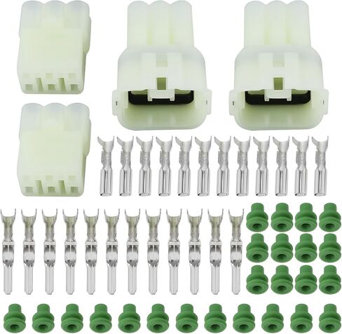2 Set 6-Way Waterproof Electrical Connector Plug HM 090 MT Compatible with Suzuki Compatible with Yamaha in Kuwait