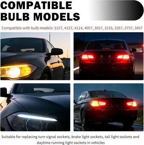 2PCS 3157 Bulb Socket,OEM#15306147,LS92 Turn Signal Socket Compatible with Chevrolet & GMC,Tail Light Sockets/Brake Light Sockets for 4157,3155,3357 Lights Bulbs Replacement in Saudi Arabia