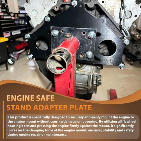 Engine Stand Adapter Plate, Compatible with Chevy LS LT Duramax Engines-Heavy-Duty Mounting Bracket for Professional Mechanics & DIY Enthusiasts in Garage Workshops in Saudi Arabia