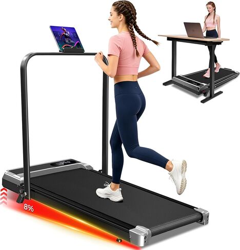 Walking Pad Treadmill with 8% Incline,Foldable Treadmills for Home and Office, 3.0 HP Quiet Walking Pad Treadmill with Walking Pad with Handle 350 LBS Capacity in Saudi Arabia