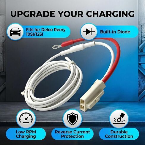 10SI 12SI Alternator Charge Wire Plug with Diode, Fit for Delco Remy Series Alternators, Low RPM Charging Harness for GM Classic Car Chevy C10 Tractor Off-Road Marine Equipment in Saudi Arabia