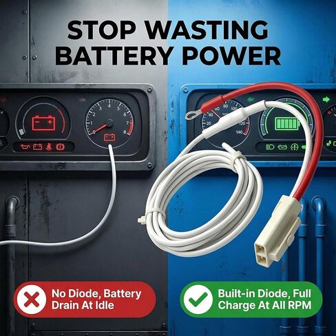 10SI 12SI Alternator Charge Wire Plug with Diode, Fit for Delco Remy Series Alternators, Low RPM Charging Harness for GM Classic Car Chevy C10 Tractor Off-Road Marine Equipment in Saudi Arabia