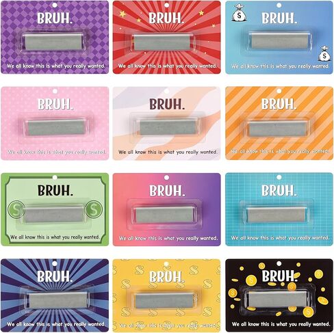 Tinlade 12 Pcs Funny Cash Gift Cards Money Holder Ornaments for Gifting Cash Checks Variety Fund Designs with Plastic Cover and Adhesive Birthday Holiday Gag Gifts for Men Women(Phrases Collage Style) in Kuwait