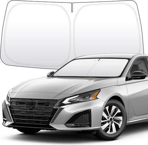 Front Windshield Sun Shade Thickened 2-Layer Compatible with Nissan Maxima Foldable Sunshade Custom Fit Sun Visor Keeps Car Interior Cool Blocks UV Rays (for Nissan Maxima) in Saudi Arabia