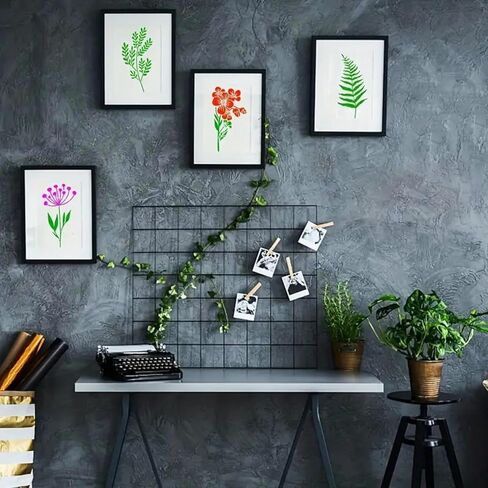 24 Sheets Reusable Wildflower Stencils for Painting, Washable PET Floral Painting Templates, Leaf Vine & Floral Designs Stencils for Wood, Canvas, Furniture Art, Home Decor & DIY Crafts, 5.9" ×2.95" in Saudi Arabia