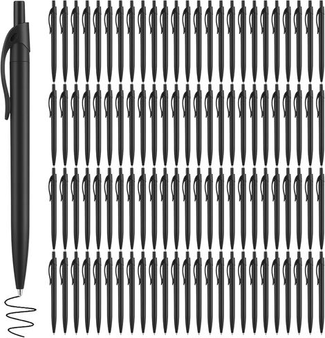 Kifmurase 100PCS Pen Bulk, Black Click Pens, Wholesale Retractable Ballpoint Pens with Comfortable Grip, Medium Point Smooth 1.0MM Black Ink Pen for Journaling School and Office in Saudi Arabia