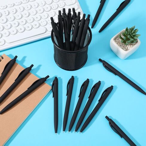 Kifmurase 100PCS Pen Bulk, Black Click Pens, Wholesale Retractable Ballpoint Pens with Comfortable Grip, Medium Point Smooth 1.0MM Black Ink Pen for Journaling School and Office in Saudi Arabia