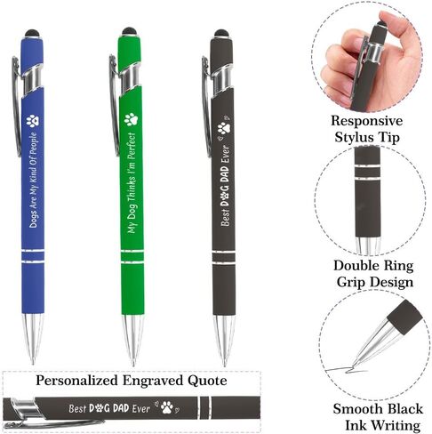 Dogs Dads Father's Day Christmas Valentines Day Birhtday Gifts for Dogs Owners Men Best Dog Dad Ever Pen Dog Dad Gifts for Men Doggy Lovers Ballpoint Pen Set for Male Friends Coworkers in Saudi Arabia