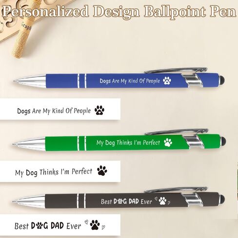 Dogs Dads Father's Day Christmas Valentines Day Birhtday Gifts for Dogs Owners Men Best Dog Dad Ever Pen Dog Dad Gifts for Men Doggy Lovers Ballpoint Pen Set for Male Friends Coworkers in Saudi Arabia