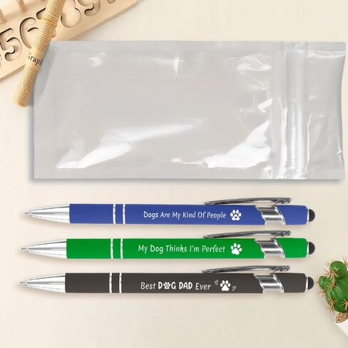 Dogs Dads Father's Day Christmas Valentines Day Birhtday Gifts for Dogs Owners Men Best Dog Dad Ever Pen Dog Dad Gifts for Men Doggy Lovers Ballpoint Pen Set for Male Friends Coworkers in Saudi Arabia