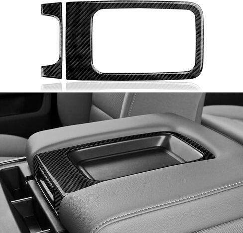 Car Front Cup Panel Sticker Cover Interior Trim Carbon Fiber Decal for Chevrolet Silverado/GMC Sierra 1500 2500HD 3500HD 2014-2018 Accessories in Saudi Arabia