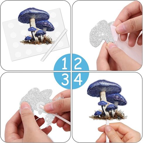18pcs بريق الفطر كب كيك توبر يهتف لنباتات الغابات البرية موضوع استحمام الطفل حزب الديكور يختار لصبي فتاة عيد ميلاد سعيد صالح ديكور لوازم مجموعة in Kuwait
