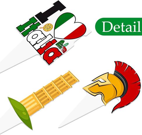Italy Party Decorations Italian Theme Cupcake Toppers 48PCS I Love Italy Birthday Party Decorations Pizza The Leaning Tower of Pisa Cupcake Picks for Republic Day Supplies Italian Country Favor in Kuwait