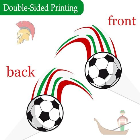 Italy Party Decorations Italian Theme Cupcake Toppers 48PCS I Love Italy Birthday Party Decorations Pizza The Leaning Tower of Pisa Cupcake Picks for Republic Day Supplies Italian Country Favor in Kuwait