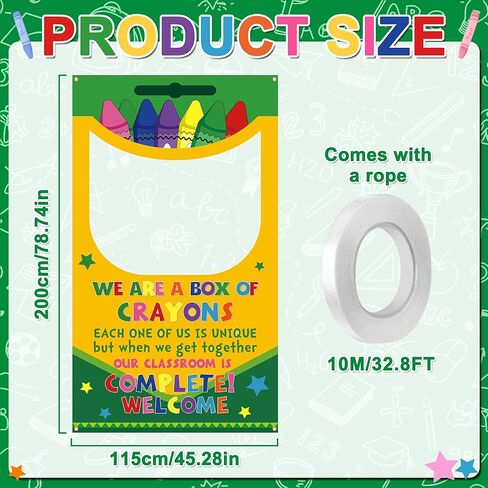Back to School Crayon Box Photo Booth Decoration Frame Giant First Day of School Crayons Box Photo Backdrop Crayons Hanging Banner Backdrop for Teachers Classroom Supplies in Saudi Arabia